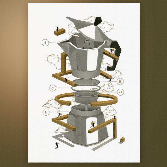 Mocha Pot - Coffee Print