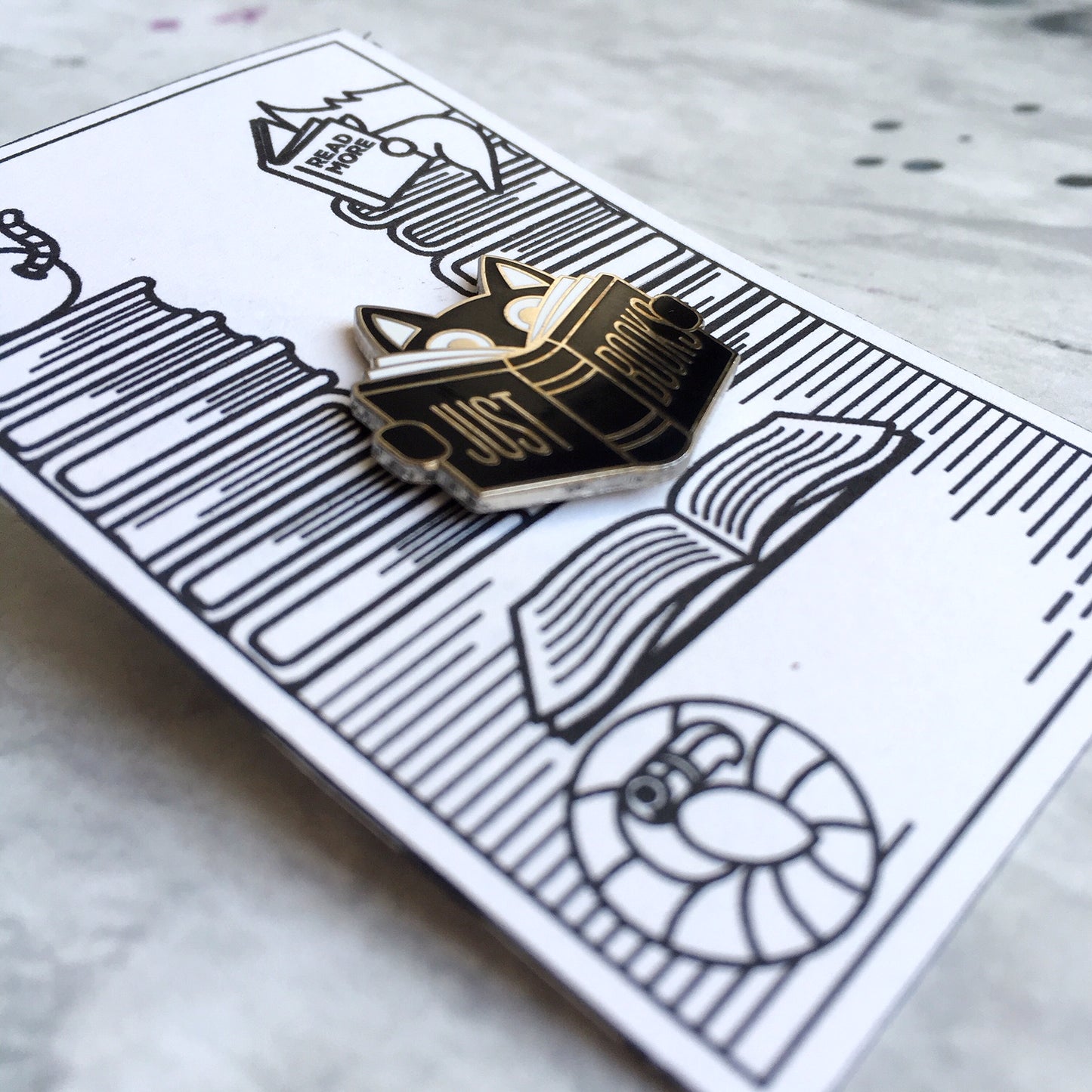 Book Cat Pin Badge
