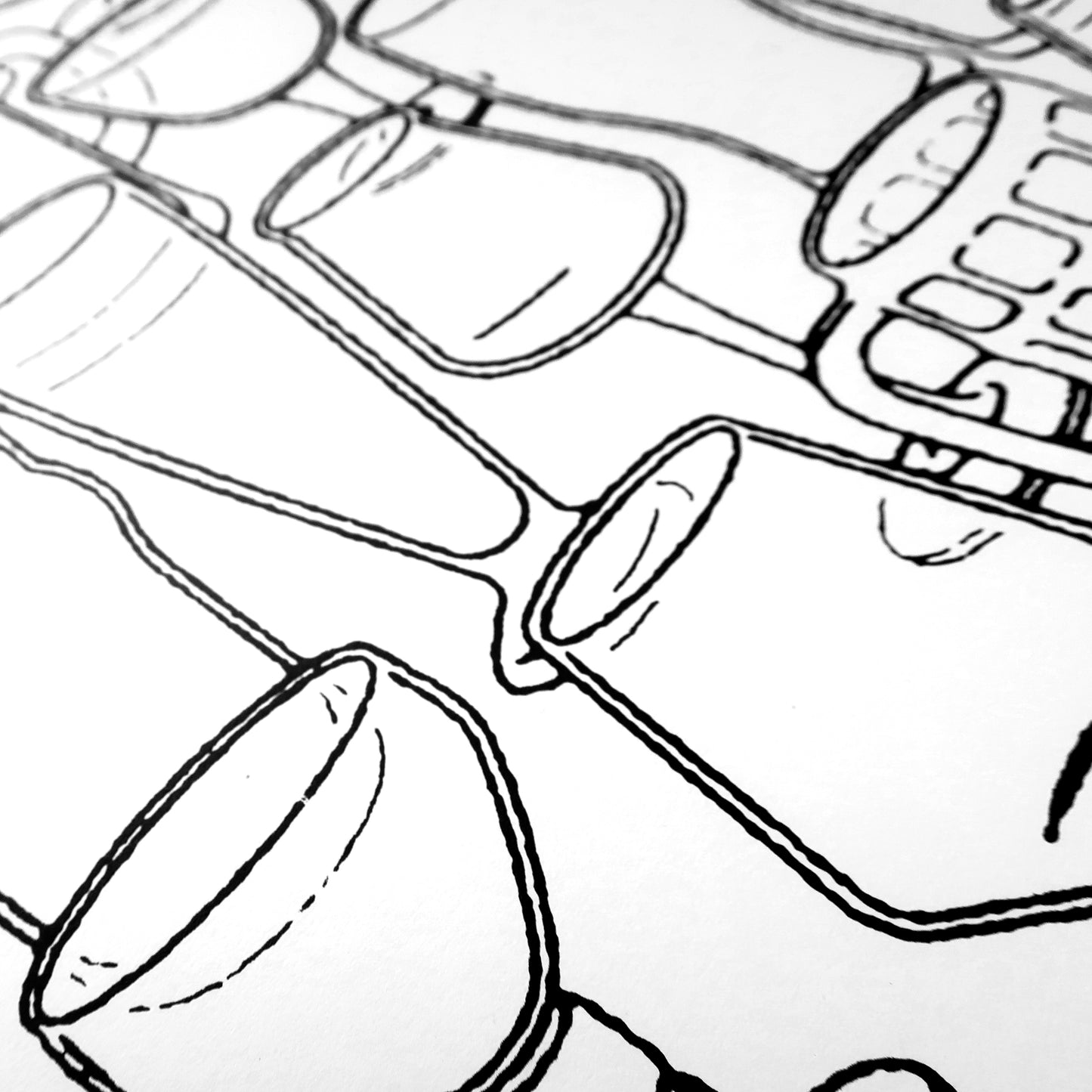 Beer Glasses A3 Screen Print