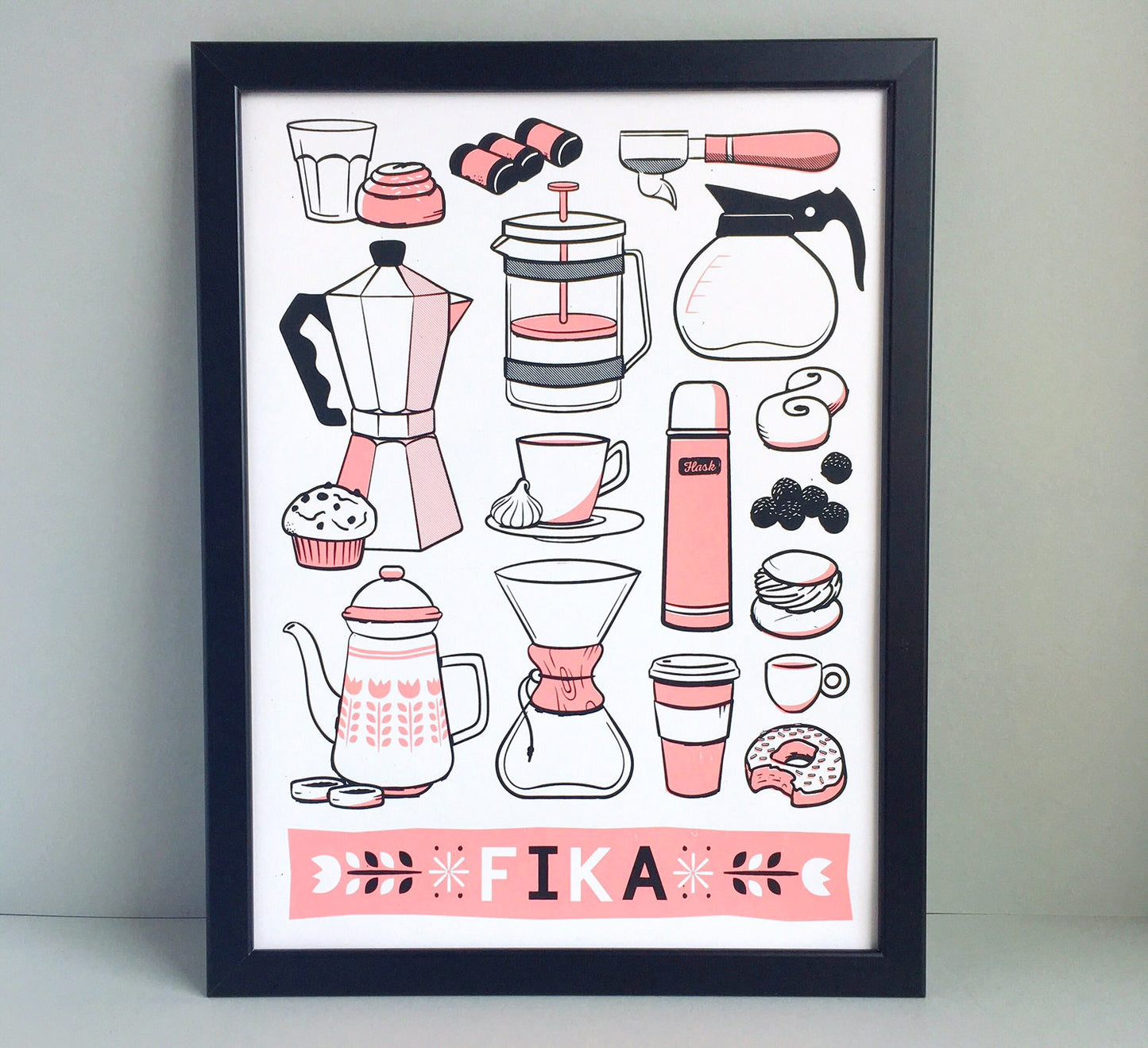 Fika Coffee A3 Screen Print