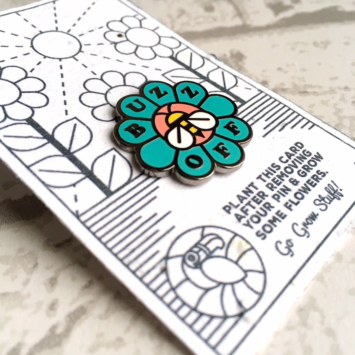 Buzz Off Enamel Pin Badge