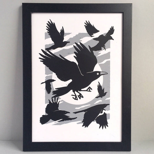 Crow A3 Screen Print